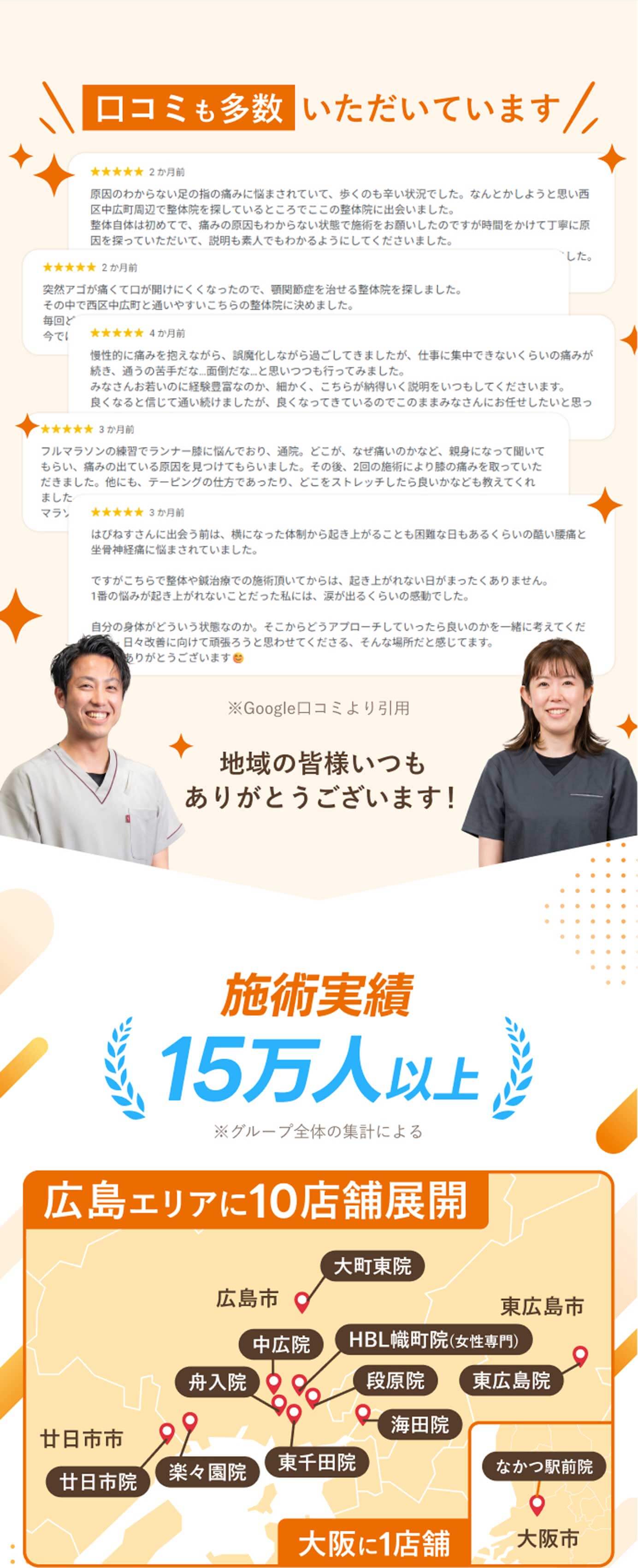 口コミも多数いただいています