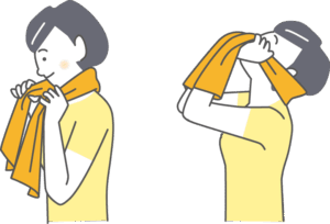 ストレートネック改善　タオルを使ったストレッチ