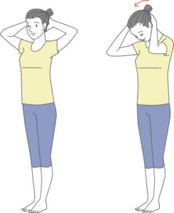 首の後ろのストレッチ