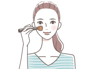 メイクをしている女性のイラスト