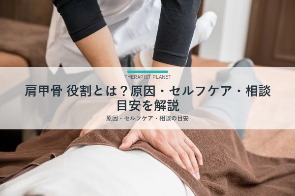 肩甲骨 役割とは？原因・セルフケア・相談目安を解説