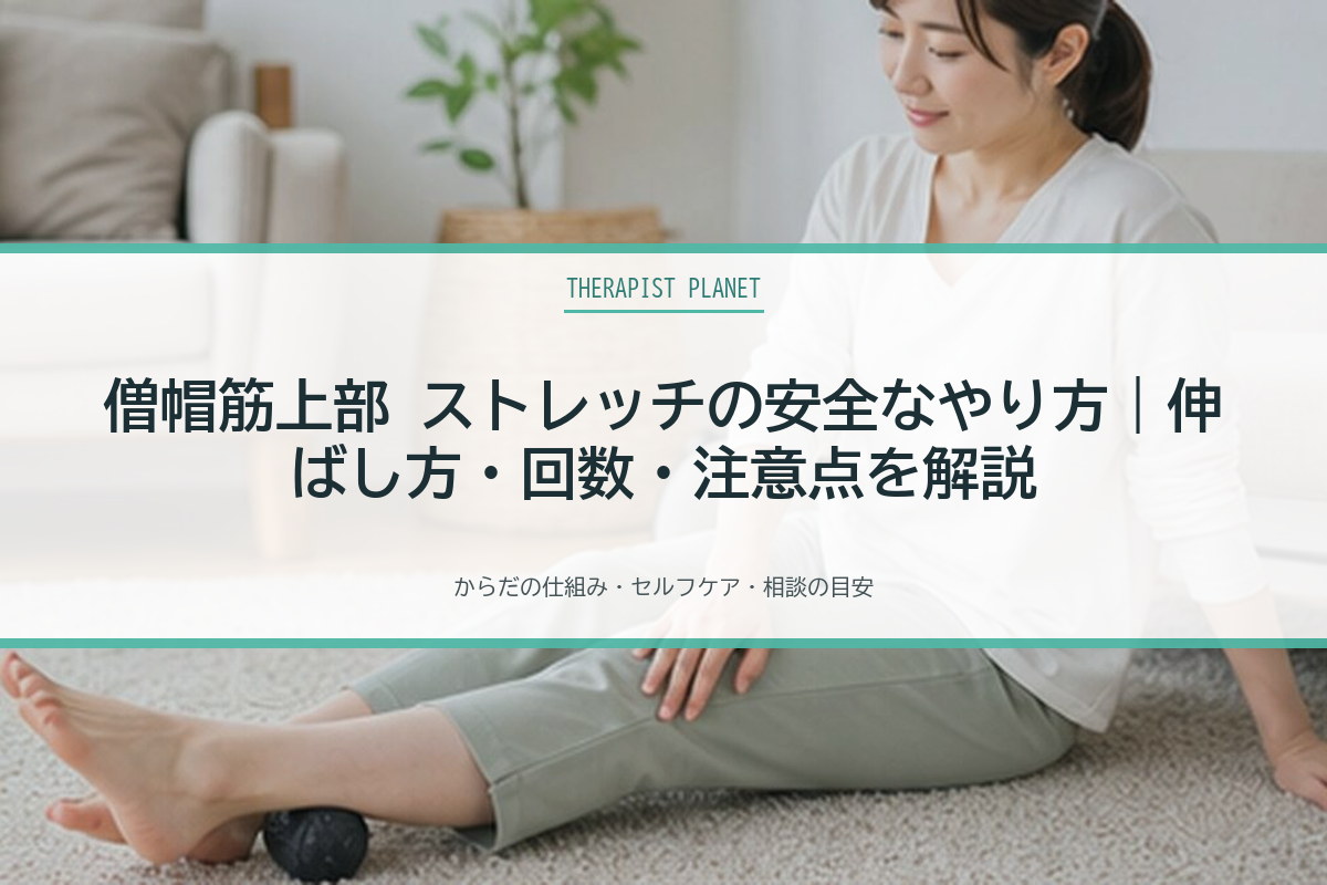 僧帽筋上部 ストレッチの安全なやり方｜伸ばし方・回数・注意点を解説