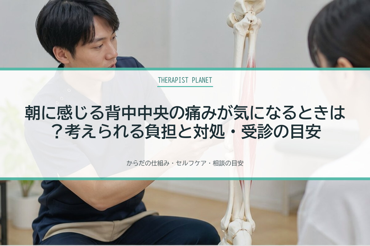 朝に感じる背中中央の痛みが気になるときは？考えられる負担と対処・受診の目安