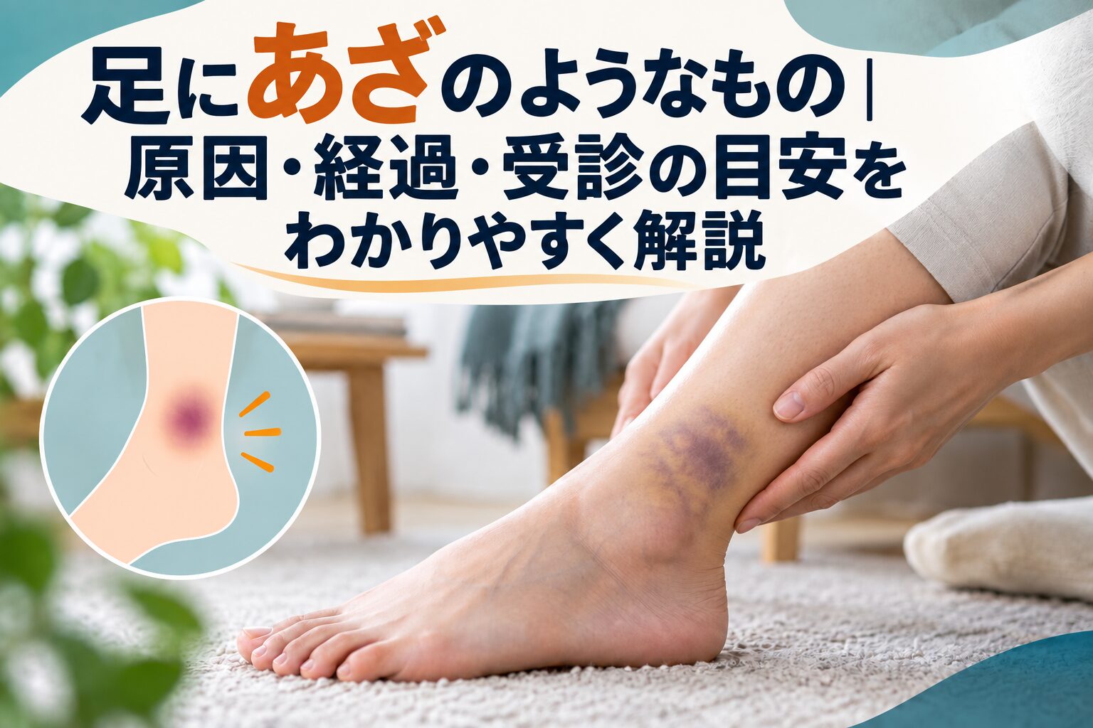 足にあざのようなもの｜原因・経過・受診の目安をわかりやすく解説