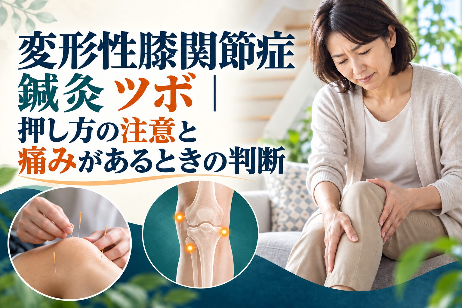 変形性膝関節症 鍼灸 ツボ｜押し方の注意と痛みがあるときの判断