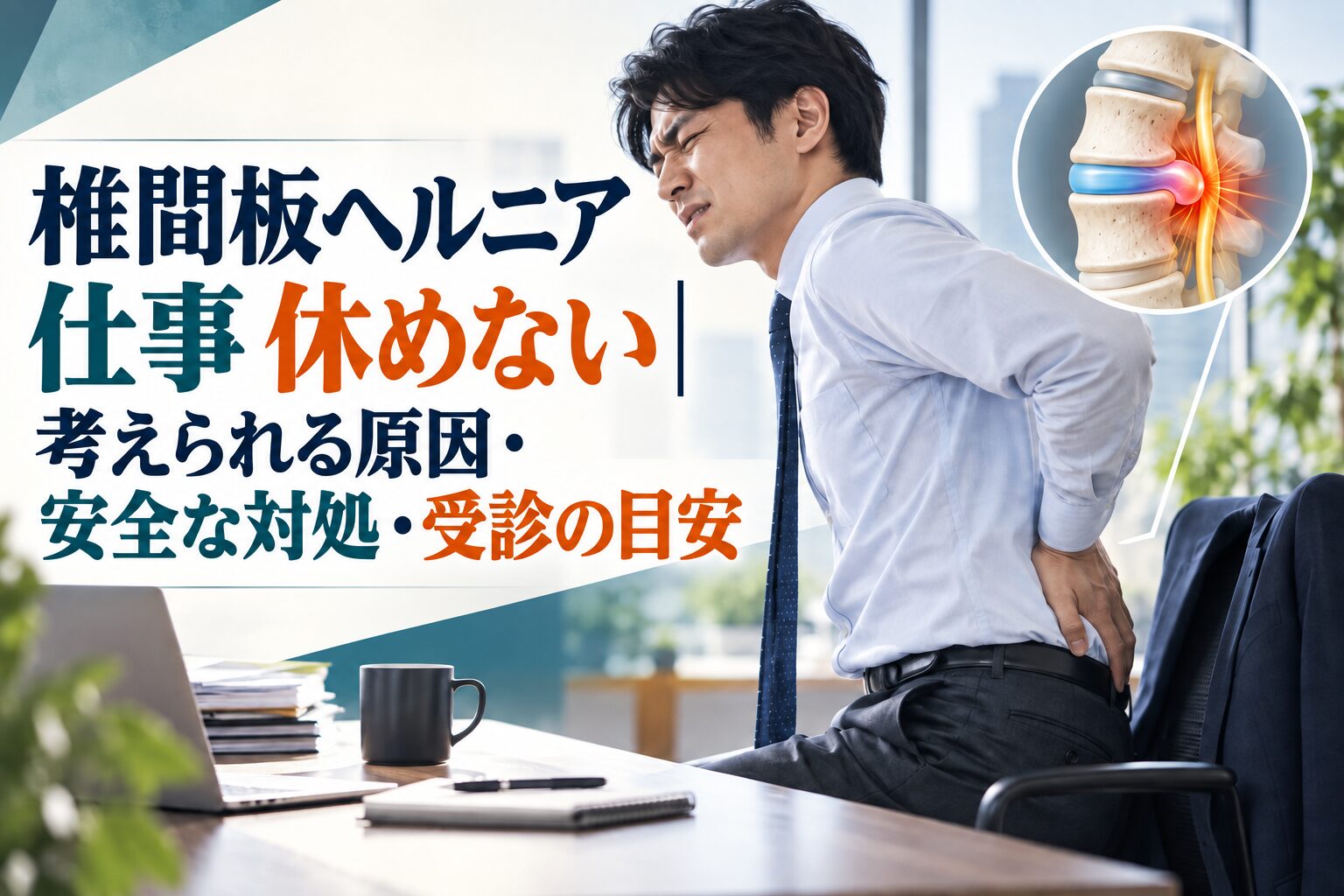 椎間板ヘルニア 仕事 休めない｜考えられる原因・安全な対処・受診の目安