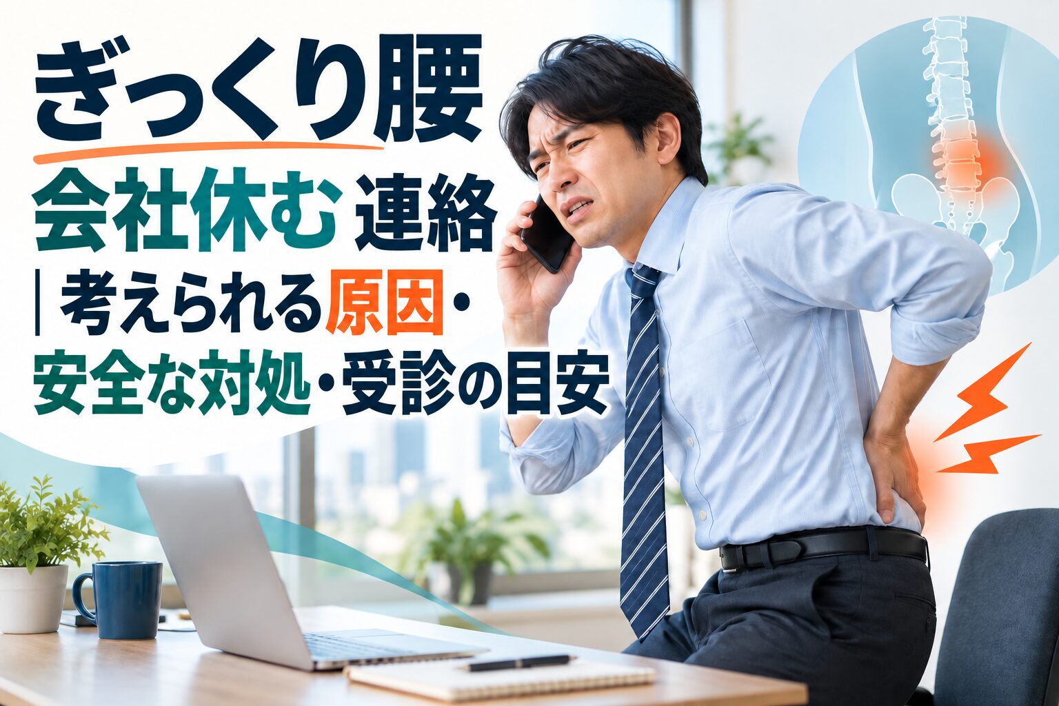 ぎっくり腰 会社休む 連絡｜考えられる原因・安全な対処・受診の目安