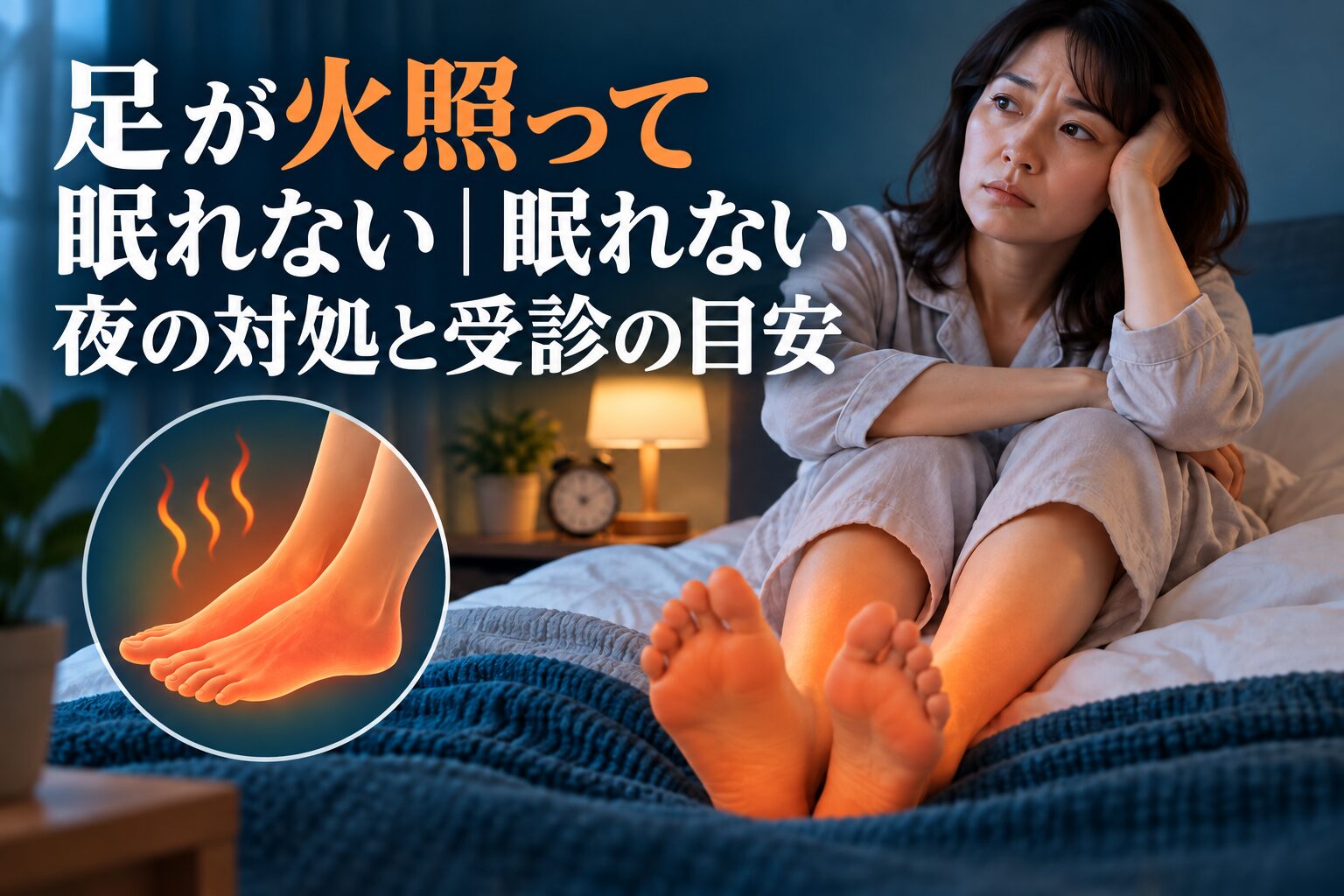 足が火照って眠れない｜眠れない夜の対処と受診の目安