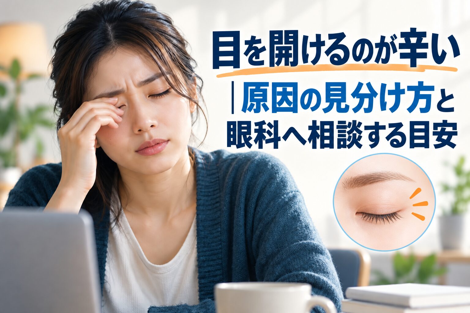 目を開けるのが辛い｜原因の見分け方と眼科へ相談する目安