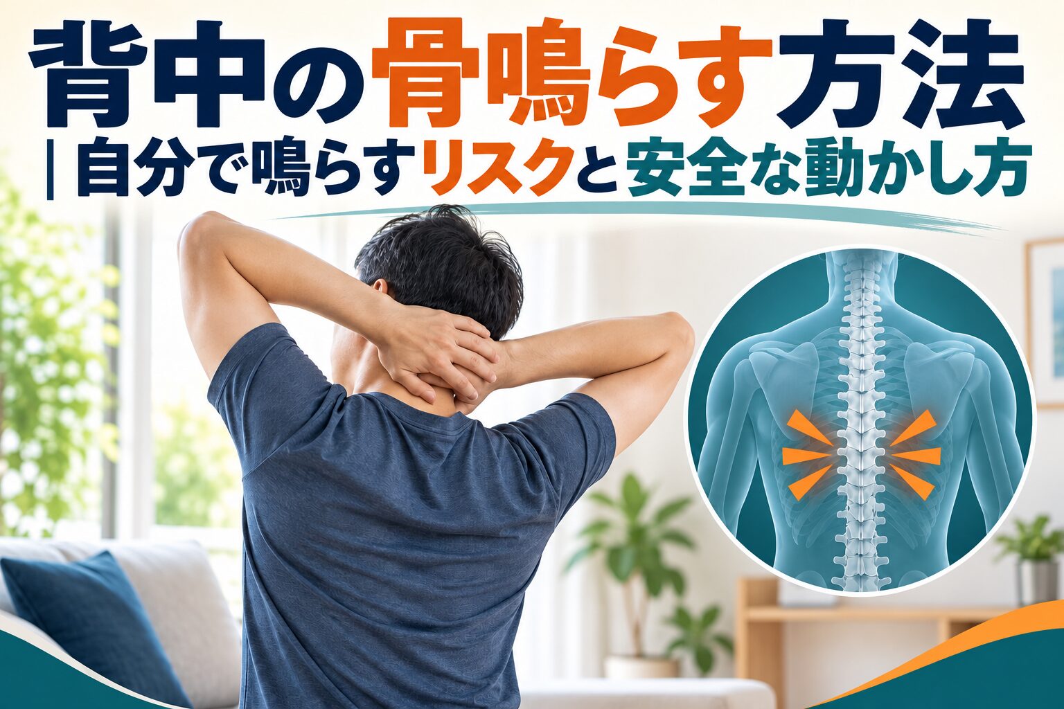 背中の骨鳴らす方法｜自分で鳴らすリスクと安全な動かし方
