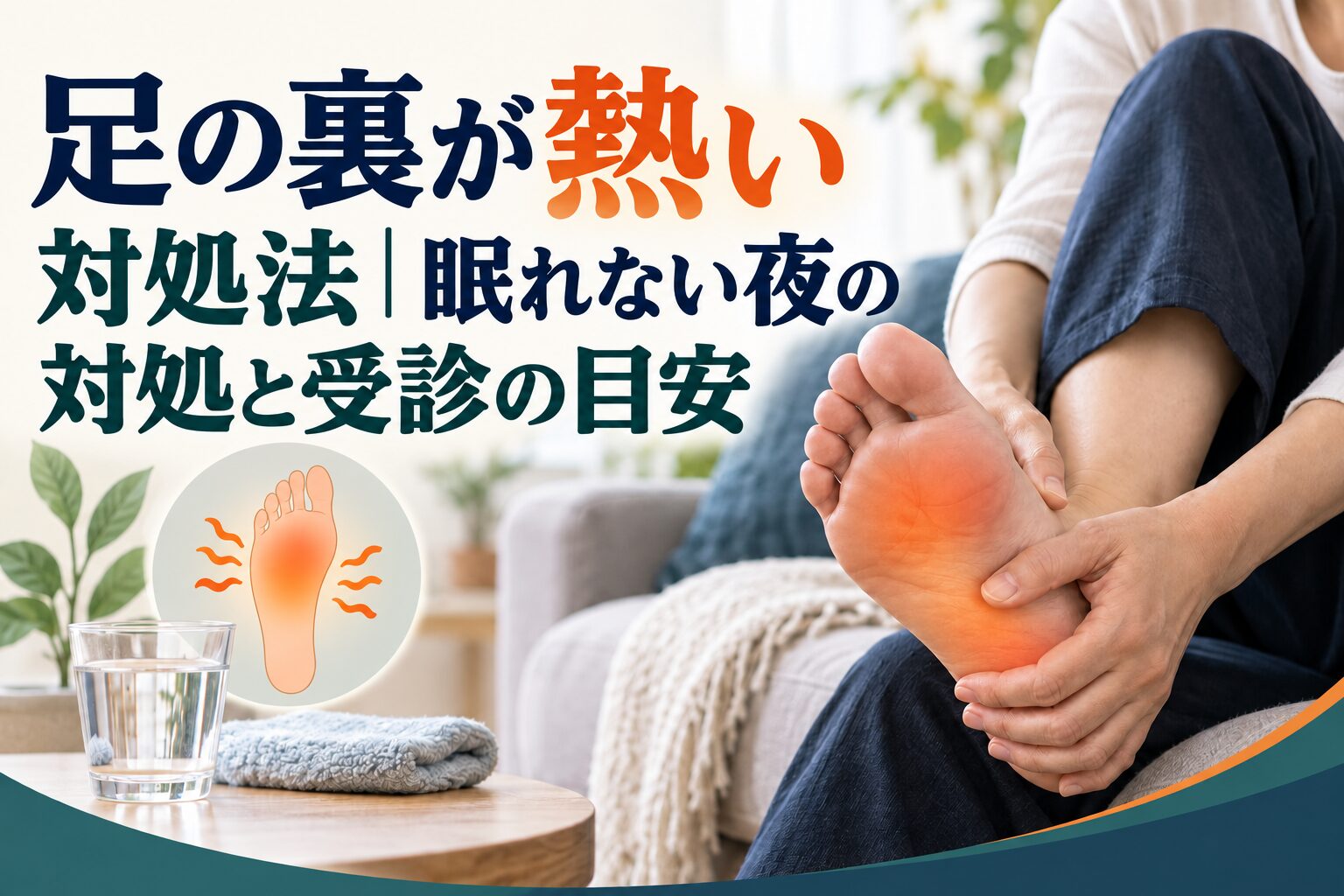足の裏が熱い 対処法｜眠れない夜の対処と受診の目安