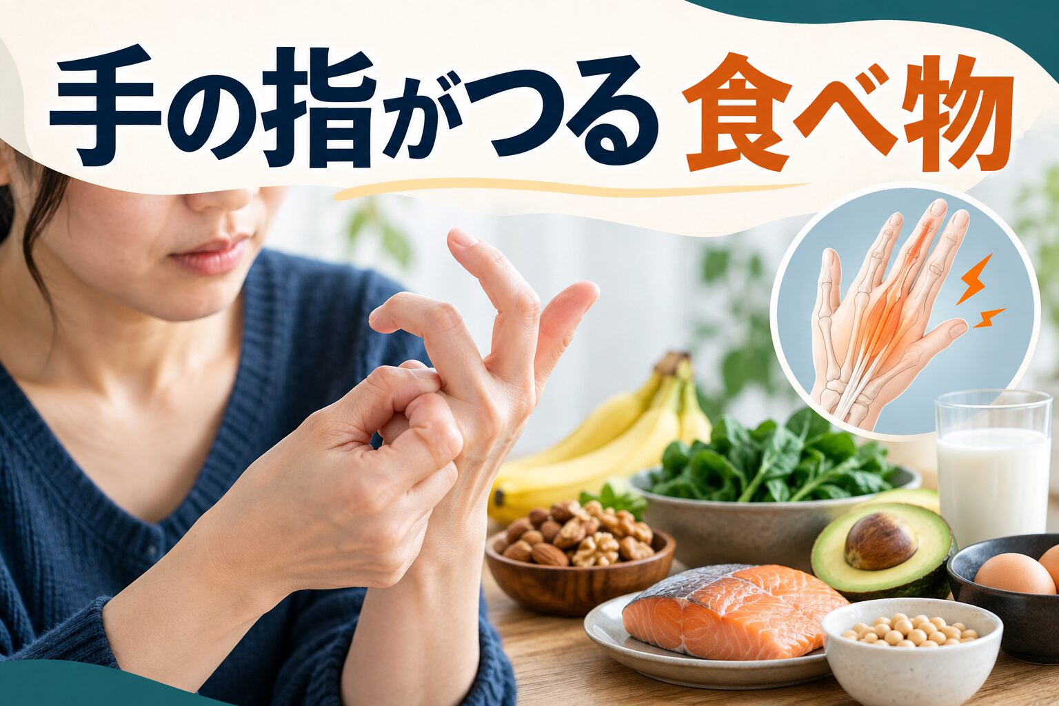 手の指がつる 食べ物｜原因・対処法・繰り返すときの注意