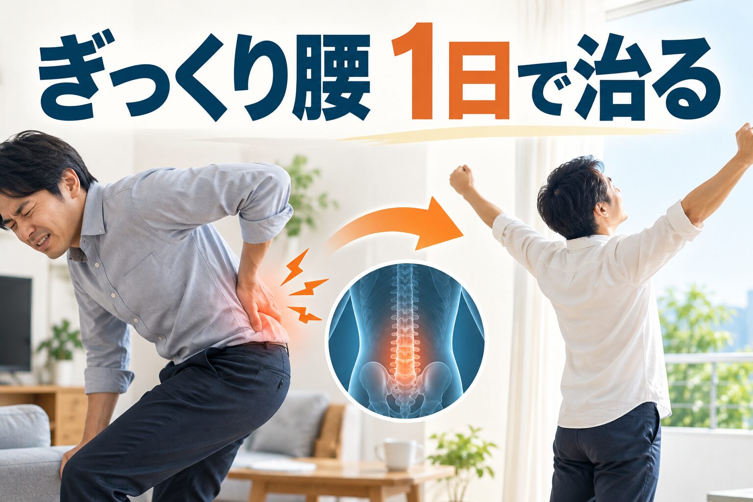 ぎっくり腰 1日で治る｜考えられる原因・安全な対処・受診の目安