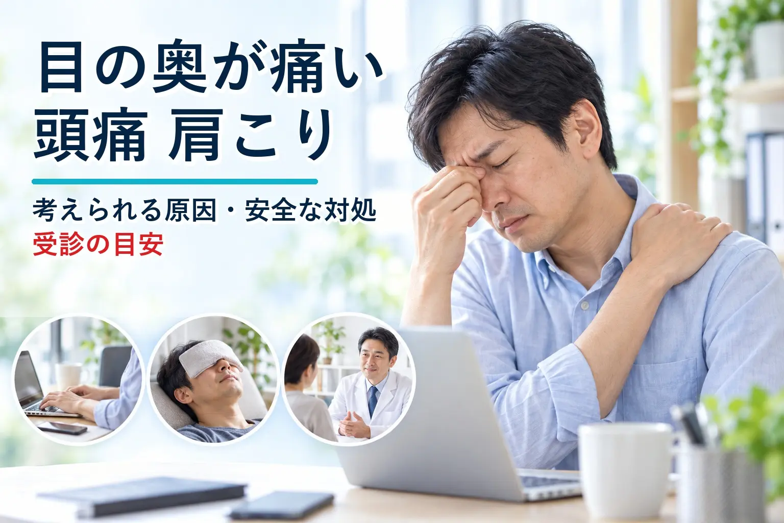 目の奥が痛い 頭痛 肩こり｜考えられる原因・安全な対処・受診の目安